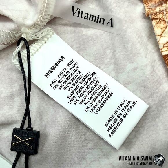 VITAMIN A SWIM REMY RASHGUARD SAND SNAKESKIN PRINT LONG SLEEVE SURF SHIRT CROP - Picture 10 of 16